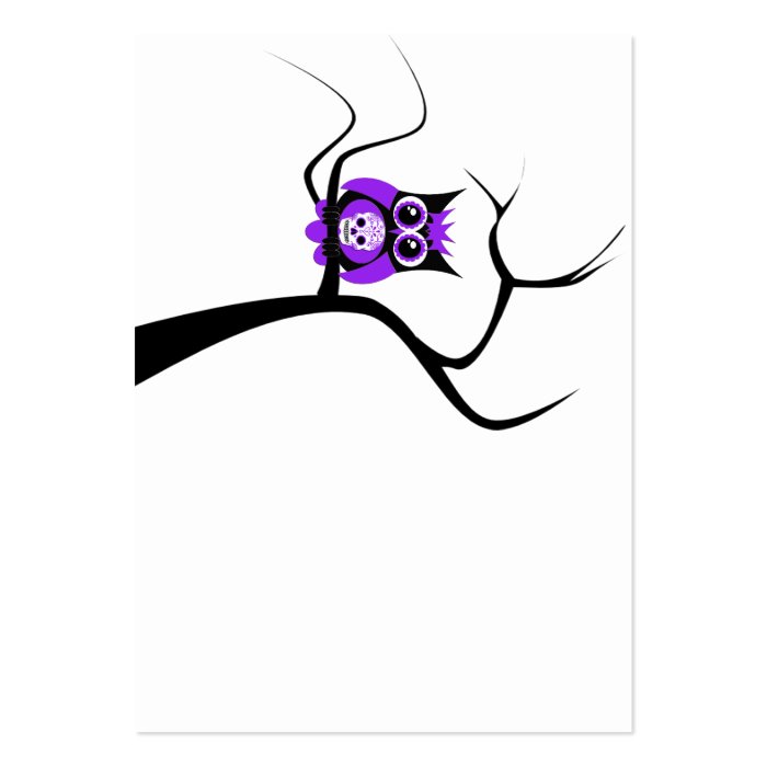 Purple Sugar Skull Owl in Tree Business Card