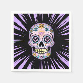 Purple Sugar Skull Paper Napkins