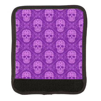 Purple Sugar Skull Pattern Luggage Handle Wrap
