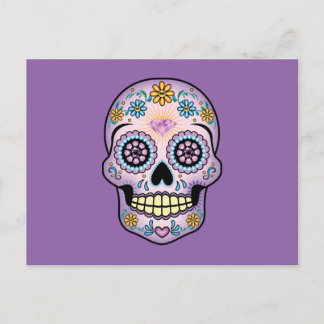 Purple Sugar Skull Postcard