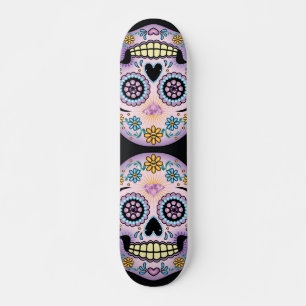 Purple Sugar Skull Skateboard Deck