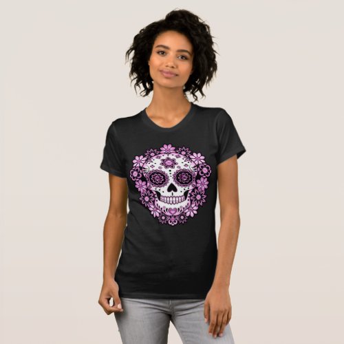 Purple Sugar Skull T_Shirt