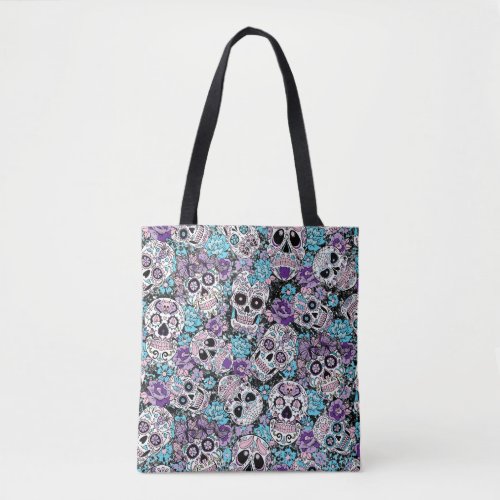 Purple Sugar Skull   Tote Bag