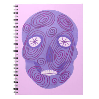 Purple Sugar Skull with Pink Swirls Notebook