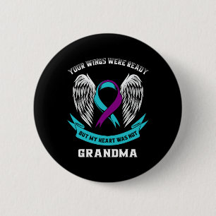 Purple Suicide Awareness Ribbon In Memory Of My Gr Button