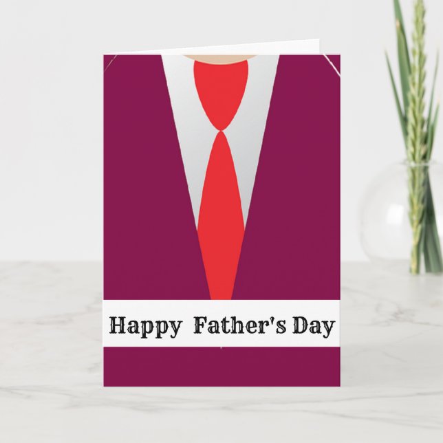 Purple suit red tie father's day card (Front)