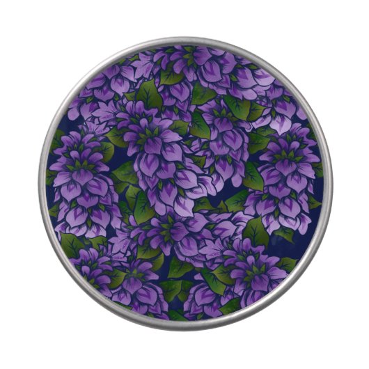 Purple Summer Floral Art Lilac Gardening Pattern Candy Tin (Top)