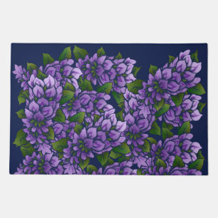 Purple Summer Floral Art Lilac Gardening Pattern Doormat