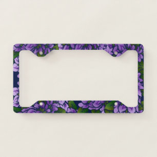 Purple Summer Floral Art Lilac Gardening Pattern License Plate Frame