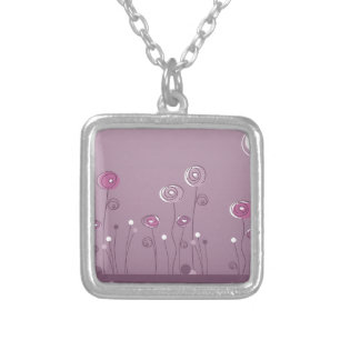 Purple Summer Necklace Small SP Square