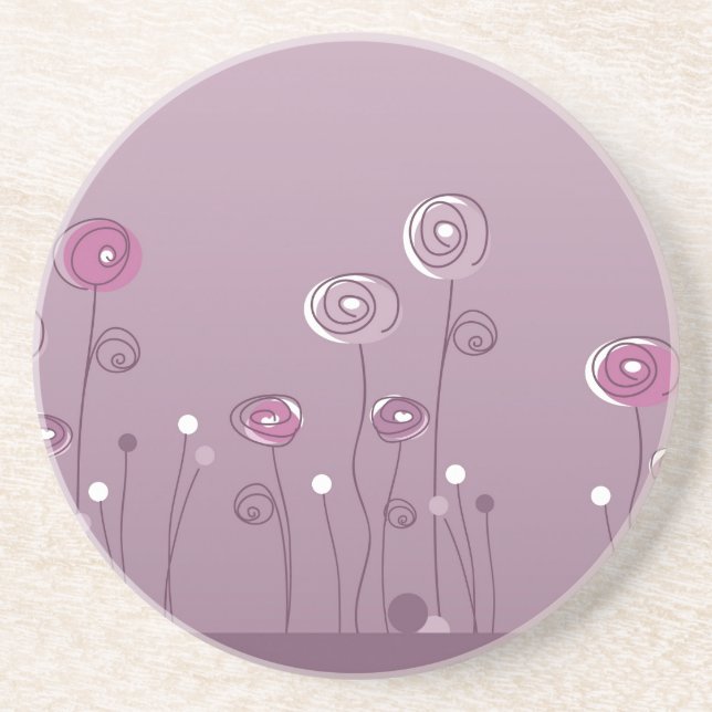 Purple Summer Sandstone Coaster (Front)