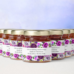 Purple Summer Wedding Anniversary Honey Jar Favors