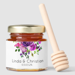 Purple Summer Wedding Honey Jar Favors