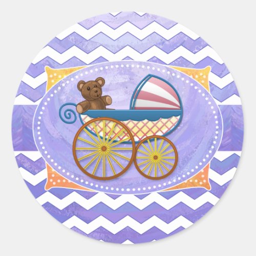 Purple Sun Baby Stuff Classic Round Sticker