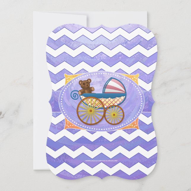 Purple Sun Baby Stuff Invitation (Front)