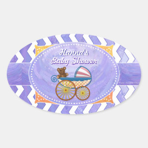 Purple Sun Baby Stuff Oval Sticker