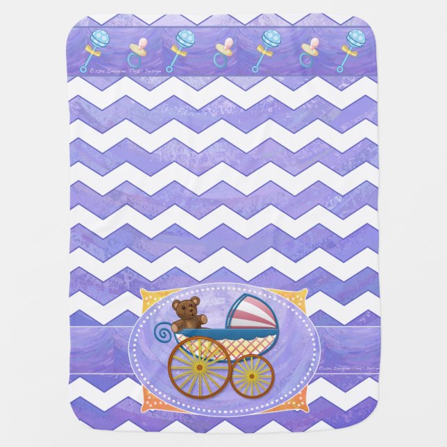 Purple Sun Baby Stuff Stroller Blanket (Front)