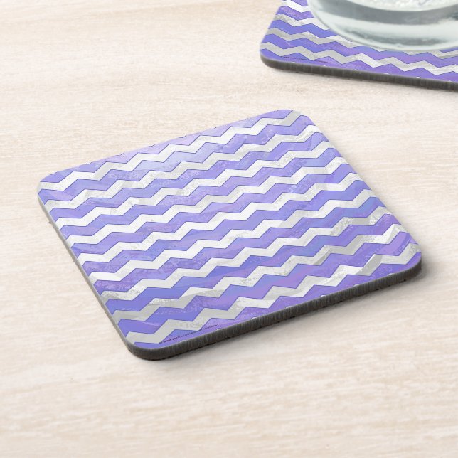 Purple Sun Chevron Pattern Beverage Coaster (Left Side)