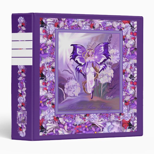 Purple Sun Fairy 3 Ring Binder (Front/Spine)