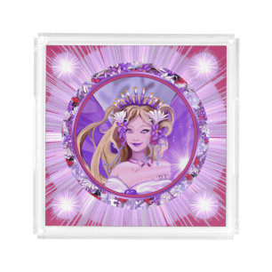 Purple Sun fairy Acrylic Tray