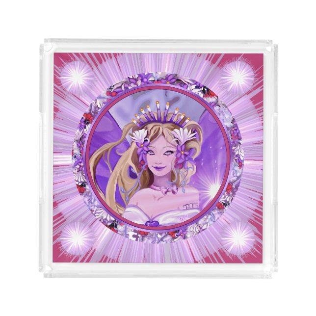 Purple Sun fairy Acrylic Tray (Front)