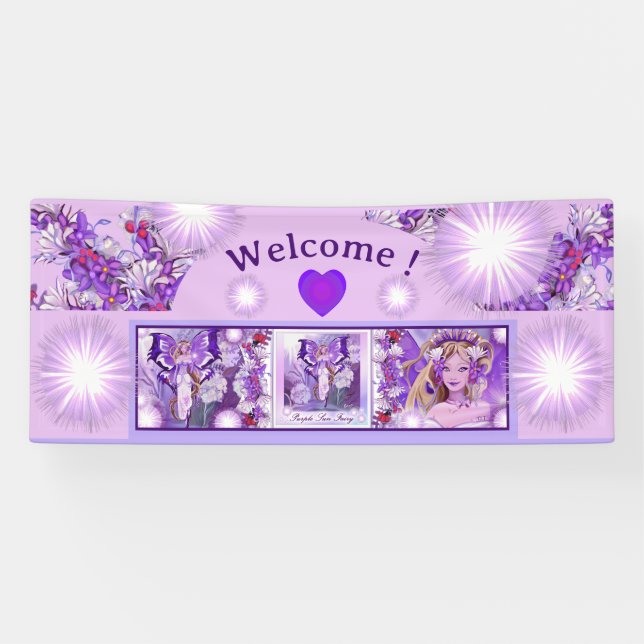 Purple Sun Fairy  Banner (Horizontal)