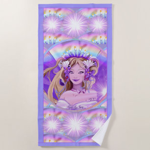 Purple Sun Fairy Beach Towel