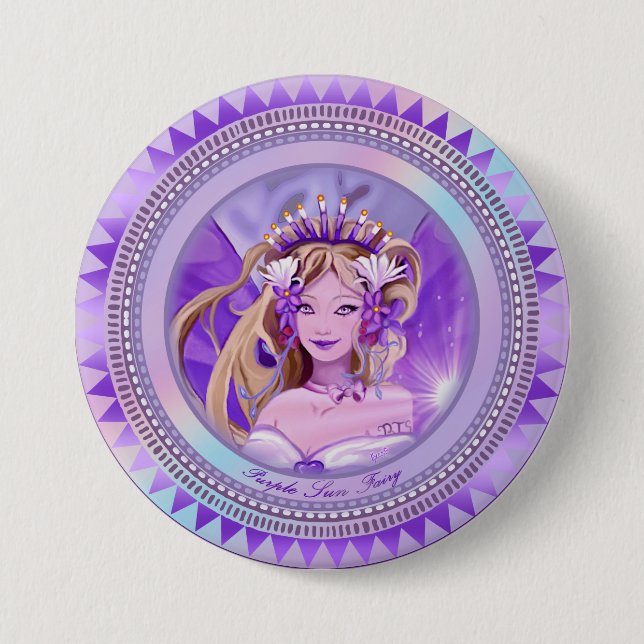 Purple Sun Fairy Button (Front)