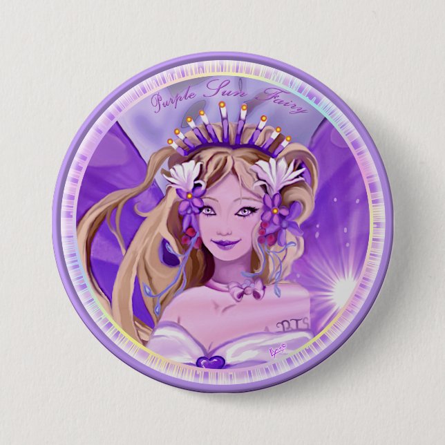 Purple Sun Fairy Button (Front)