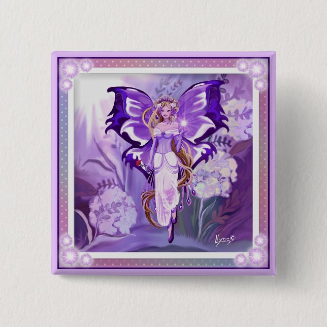 Purple Sun Fairy Button (Front)