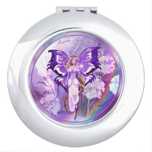 Purple sun fairy compact mirror
