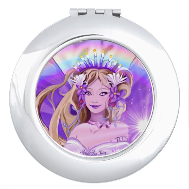 Purple sun fairy compact mirror (Front)