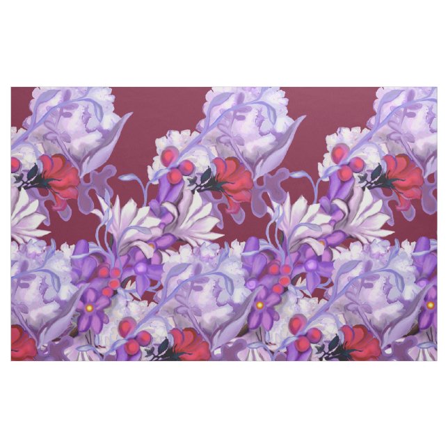 Purple sun Fairy details : flowers Fabric (Fat Quarter)