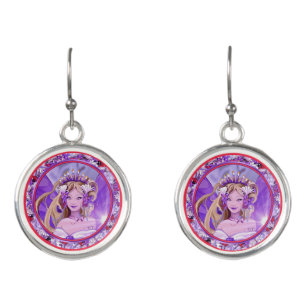 purple sun fairy earrings