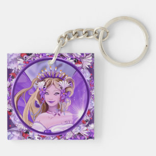 Purple Sun Fairy Keychain
