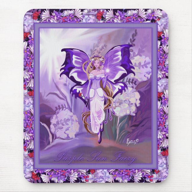 Purple Sun Fairy Mouse Pad (Front)