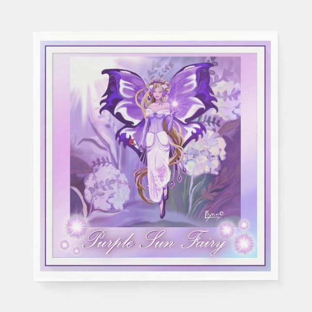 Purple Sun Fairy Napkins (Front)