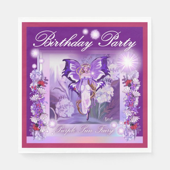 Purple Sun Fairy Napkins (Front)