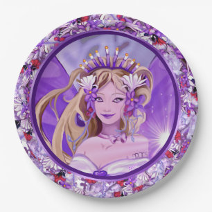 Purple Sun Fairy Paper Plates