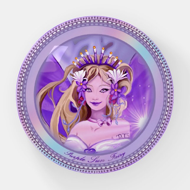 Purple Sun Fairy Paperweight (Front)