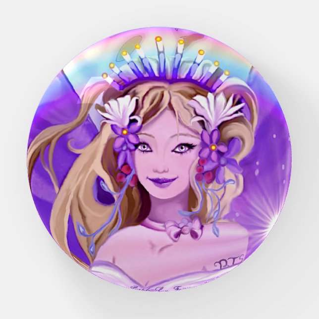 Purple Sun Fairy Paperweight (Front)