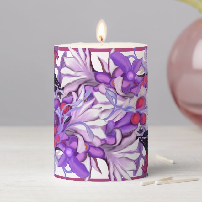 Purple sun Fairy Pillar Candle (In Situ)
