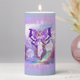 Purple Sun Fairy Pillar Candle