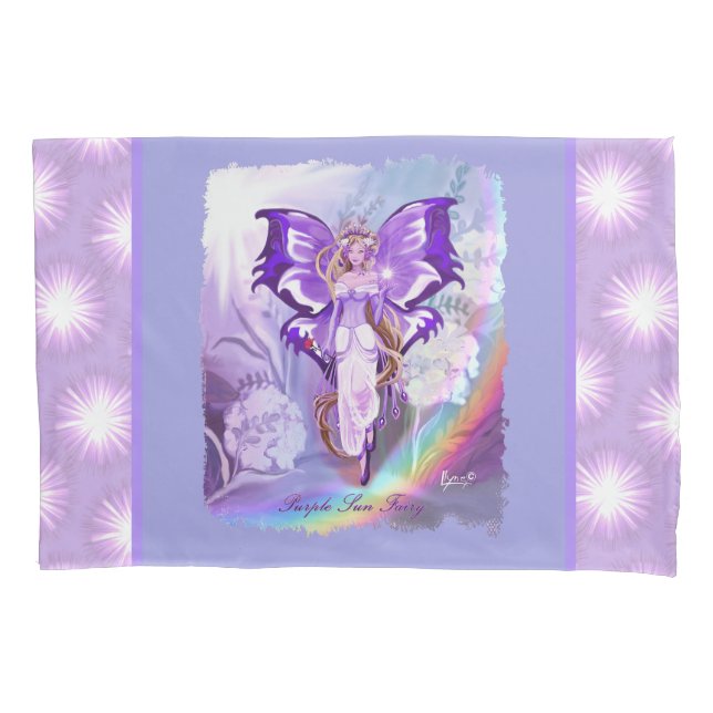 Purple sun Fairy Pillow Case (Front)