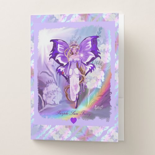 Purple Sun Fairy Pocket Folder