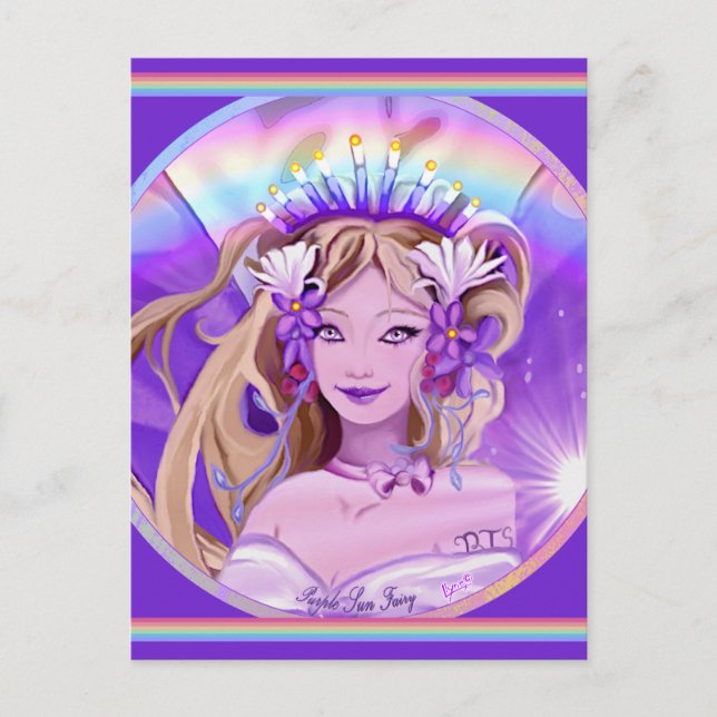 Purple Sun Fairy Postcard (Front)