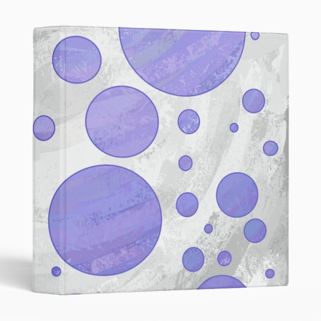 Purple Sun Polka Dot 3 Ring Binder (Front/Spine)