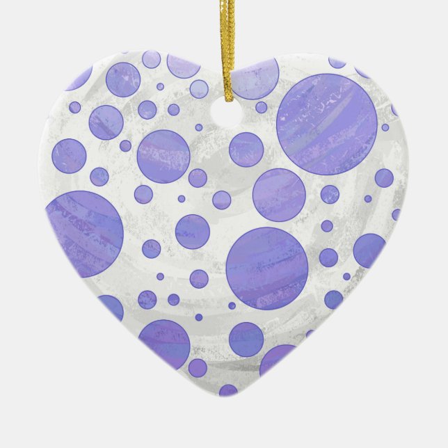 Purple Sun Polka Dot Ceramic Ornament (Front)