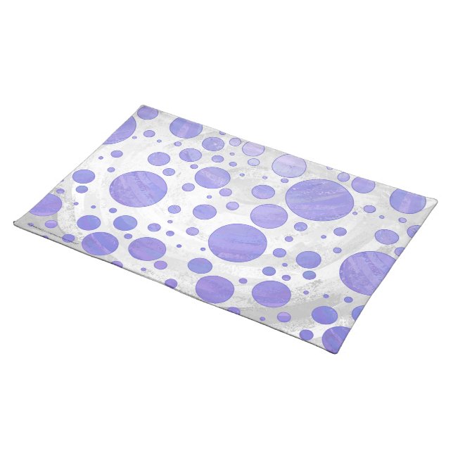 Purple Sun Polka Dot Cloth Placemat (On Table)