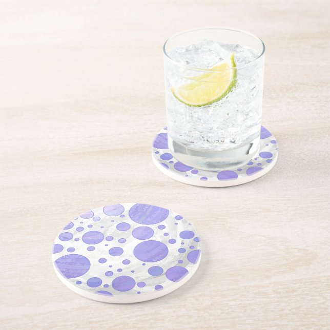 Purple Sun Polka Dot Drink Coaster (Side)